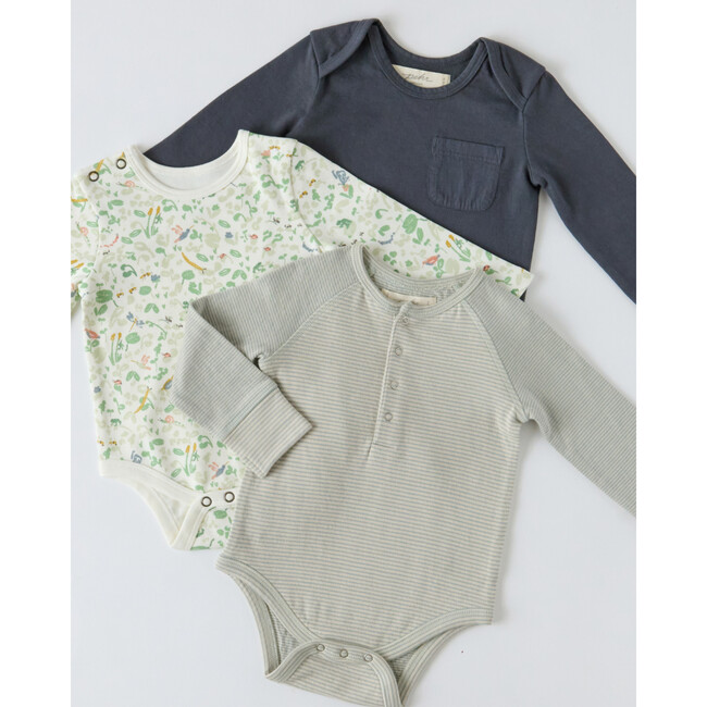 Sailor Stripe Raglan One-Piece, Sea