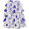Women's Pomegranate Skirt, White & Blue - Skirts - 1 - thumbnail