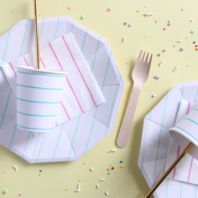 Mint Frenchie Striped Large Plates - Tableware - 2