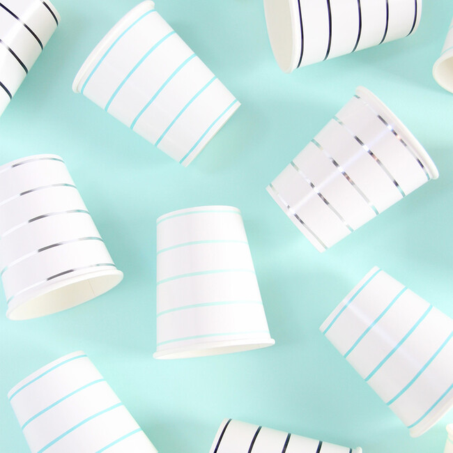 Mint Frenchie Striped 9 oz Cups - Drinkware - 2