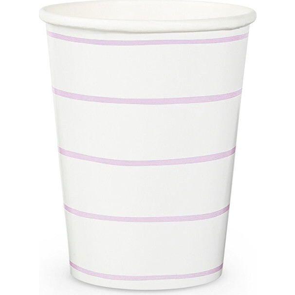 Lilac Frenchie Striped 9 oz Cups - Drinkware - 1