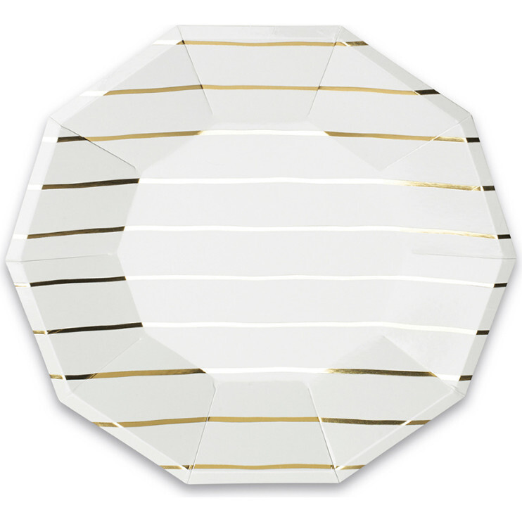 Gold Frenchie Striped Small Plates - Tableware - 1
