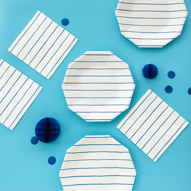 Cobalt Frenchie Striped Small Plates - Tableware - 2