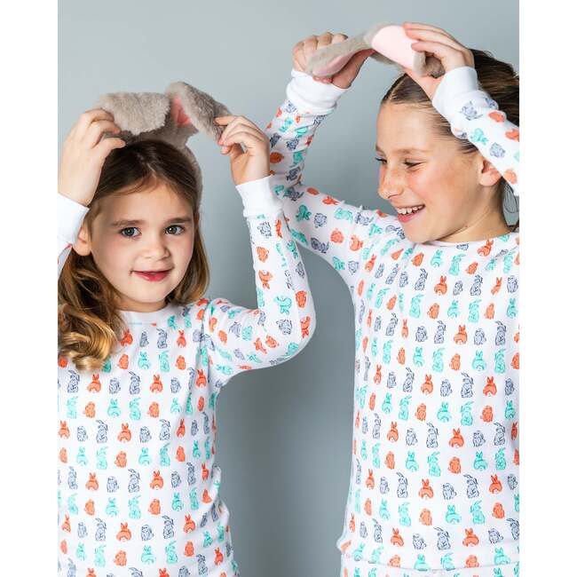 The Organic Long Sleeve Pajama Set, Bunny Tails - Pajamas - 2