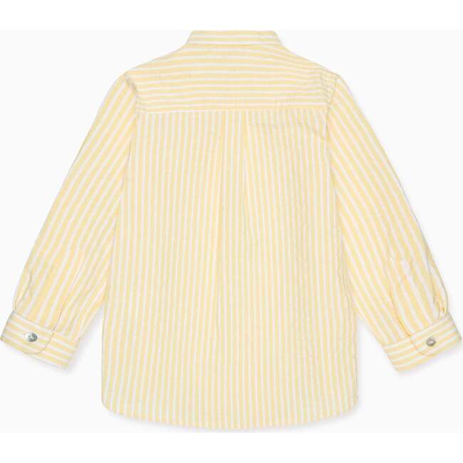 Lemon Stripe Mateo Cotton Long Sleeve Boy Shirt - Shirts - 4