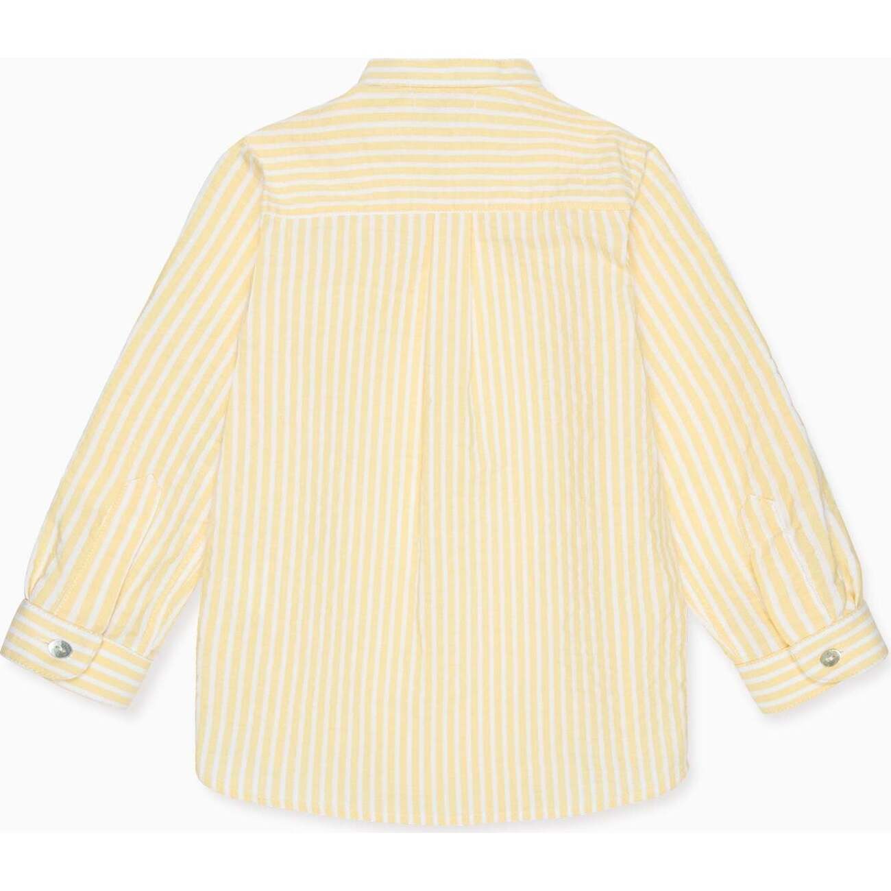 Lemon Stripe Mateo Cotton Long Sleeve Boy Shirt - La Coqueta