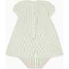 Green Stripe Maritza Baby Girl Smock Set - Mixed Apparel Set - 4