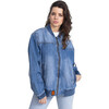Celeste Boyfriend Denim Jacket, Blue - Jackets - 1 - thumbnail
