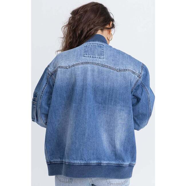 Celeste Boyfriend Denim Jacket, Blue - Jackets - 3