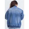 Celeste Boyfriend Denim Jacket, Blue - Jackets - 3