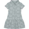 Tiered Flower Short Sleeve Dress, Blue - Dresses - 1 - thumbnail