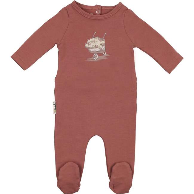 Whimsy Wheelbarrow Footie and Beanie Set, Rust - Footie Pajamas - 1