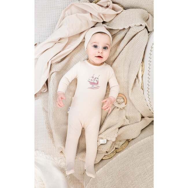 Whimsy Wheelbarrow Footie and Beanie Set, Biscuit - Footie Pajamas - 2