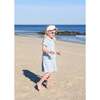 Tiered Flower Short Sleeve Dress, Blue - Dresses - 2