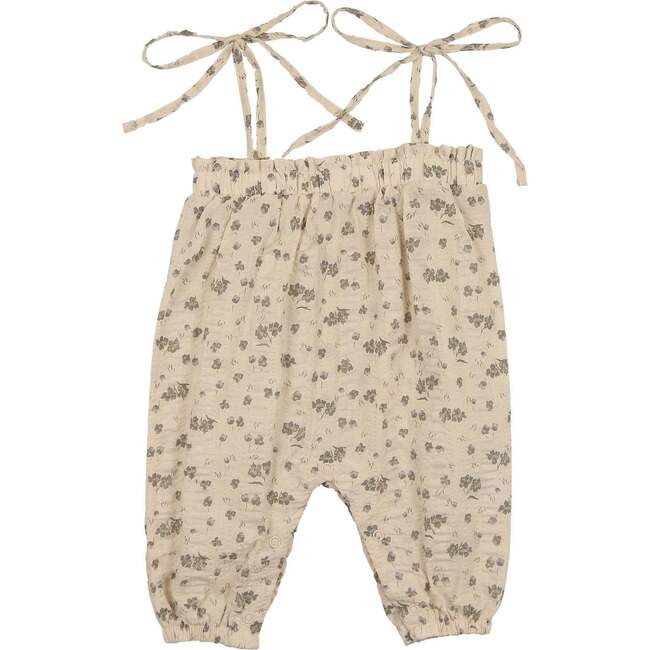 Textured Printed Romper, Sand