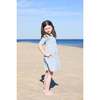 Tiered Flower 3/4 Sleeve Dress, Blue - Dresses - 3