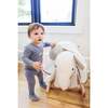 Teddy Wagon Footie and Beanie Set, Dusty Blue - Footie Pajamas - 3