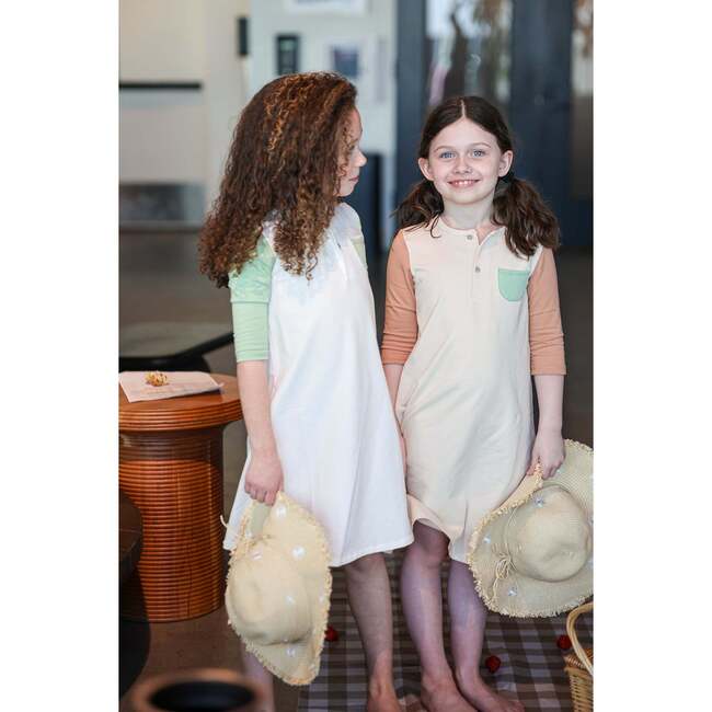 Sunshine Rainbows 3/4 Sleeve Dress, Tangerine - Dresses - 3