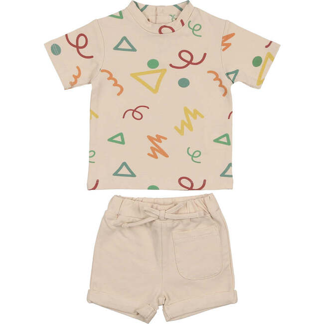Summer Fun 2Pc Set, Beige Multi