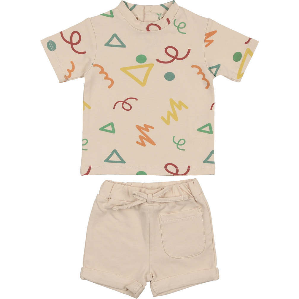 Summer Fun 2Pc Set, Beige Multi - Mixed Apparel Set - 1