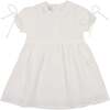Striped Faux Tab Short Sleeve Dress, White - Dresses - 1 - thumbnail