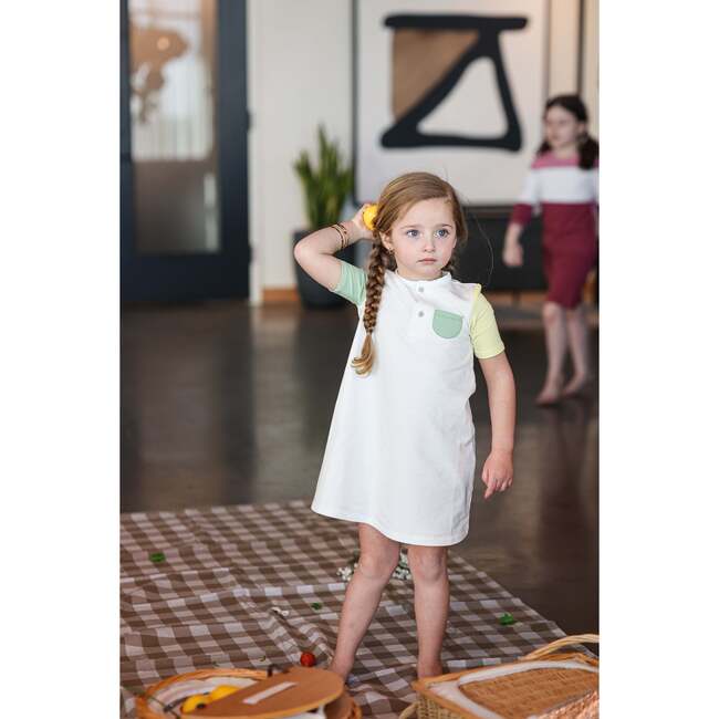 Sunshine Rainbows Short Sleeve Dress, Sage - Dresses - 2