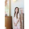Ribbon Tie 3/4 Sleeve Dress, Pink Rose - Dresses - 3
