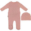 Ribbed Pineapple Footie, Salmon - Footie Pajamas - 1 - thumbnail