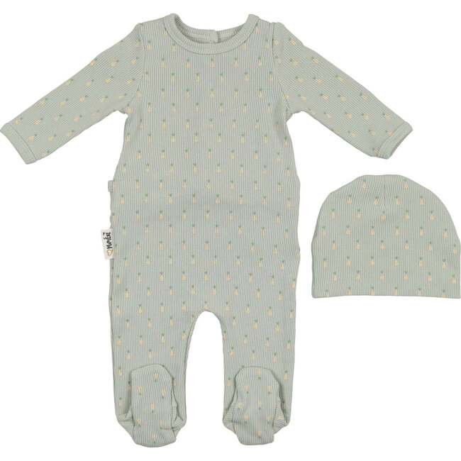 Ribbed Pineapple Footie, Sage
