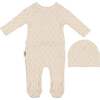 Ribbed Pineapple Footie, Beige Girl - Footie Pajamas - 1 - thumbnail