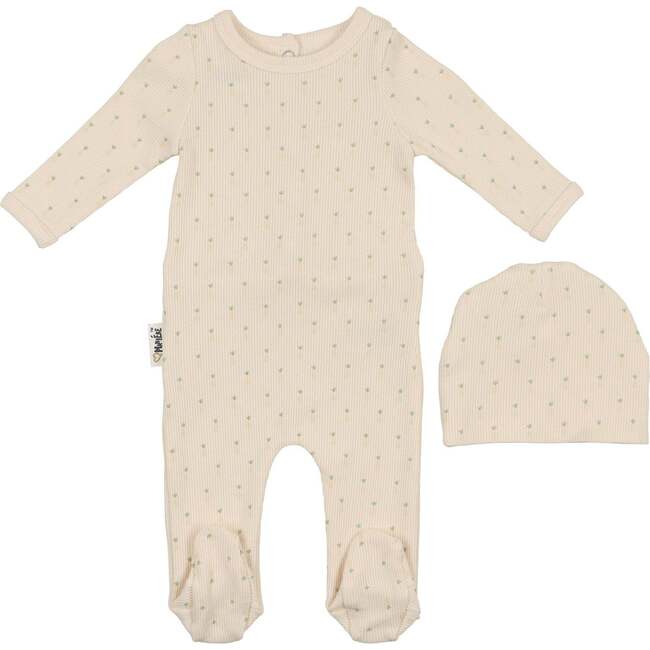 Ribbed Pineapple Footie, Beige Boy