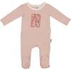 Puff Paint Flower Footie and Beanie Set, Mauve - Footie Pajamas - 1 - thumbnail