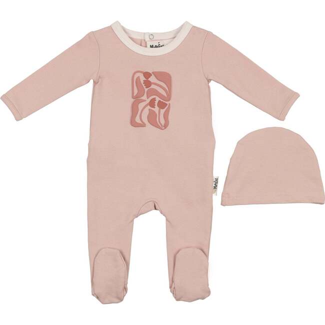 Puff Paint Flower Footie, Mauve