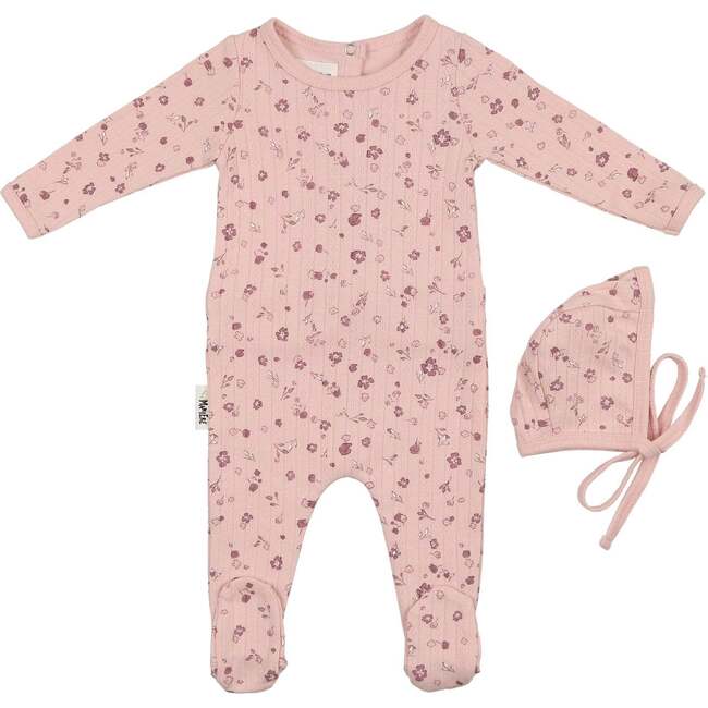 Pointelle Petals Footie, Mauve
