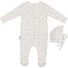 Pointelle Leaves Footie, Ivory - Footie Pajamas - 1 - thumbnail