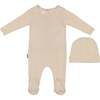 Pocket Cutie Footie, Beige - Footie Pajamas - 1 - thumbnail