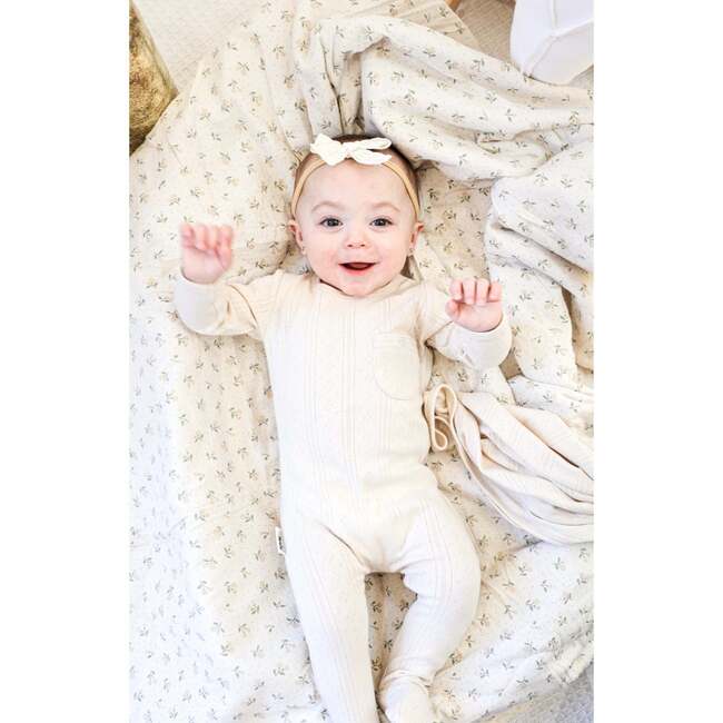 Pocket Cutie Footie and Beanie Set, Beige - Footie Pajamas - 2
