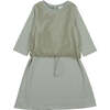 Mesh Sport 3/4 Sleeve Dress, Sage - Dresses - 1 - thumbnail