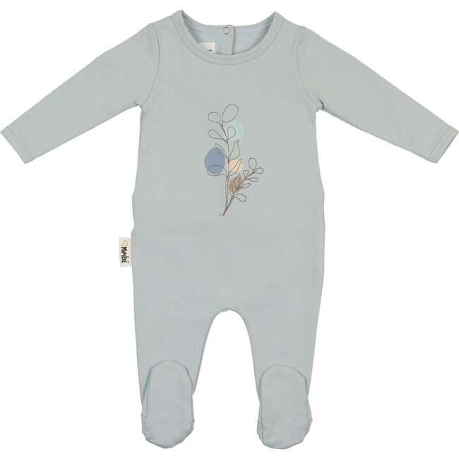 Line Art Footie and Beanie Set, Teal