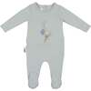 Line Art Footie and Beanie Set, Teal - Footie Pajamas - 1 - thumbnail