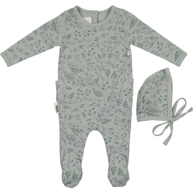 Soft Vines Footie, Sky Blue