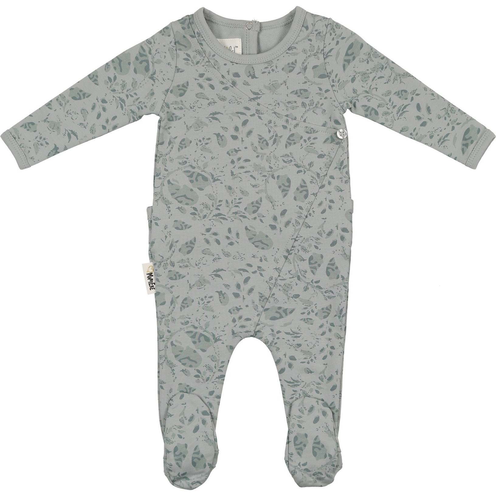 Soft Vines Footie and Beanie Set, Sky Blue - Footie Pajamas - 1