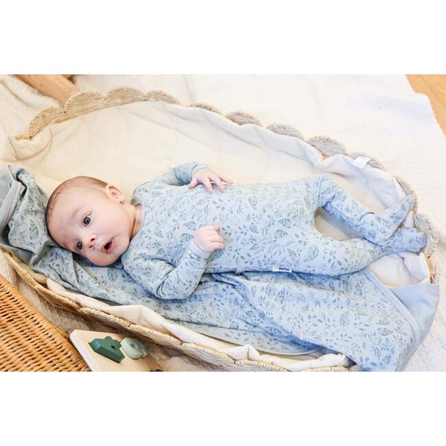Soft Vines Footie, Sky Blue - Footie Pajamas - 2