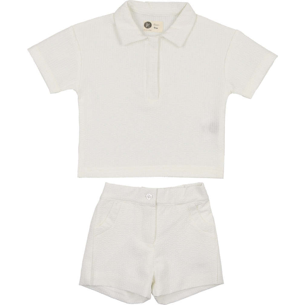 Seersucker Boys 2Pc Set, White - Mixed Apparel Set - 1