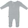 Simple Pointelle Footie and Beanie Set, Blue - Footie Pajamas - 1 - thumbnail
