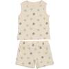 Floral Ribbed 2Pc Set, Beige Boy - Mixed Apparel Set - 1 - thumbnail