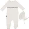 Embroidered Yoke Footie, Ivory Boys - Footie Pajamas - 1 - thumbnail