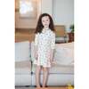 Floral Ribbed 3/4 Sleeve Dress, Beige - Dresses - 2
