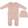Floral Ruffle Footie, Mauve - Footie Pajamas - 1 - thumbnail