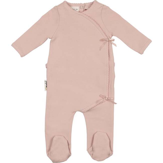Bow Wrap Footie and Beanie Set, Mauve